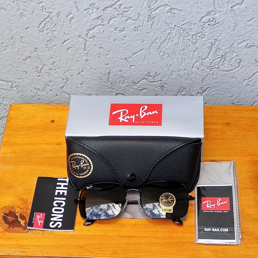 Lentes Ray-Ban Square Classic – Black & Green