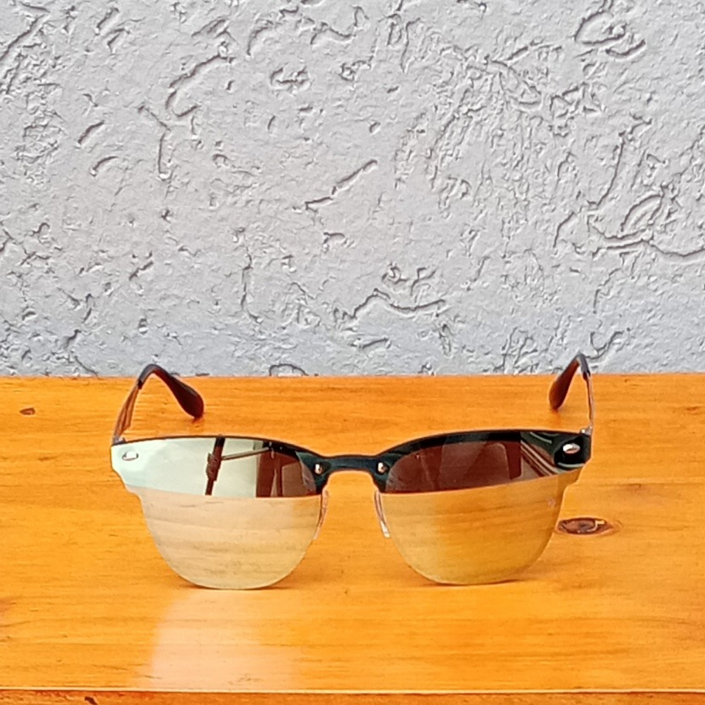 Lentes Ray-Ban Clubmaster Blaze PLATA VERDE ESPEJADO
