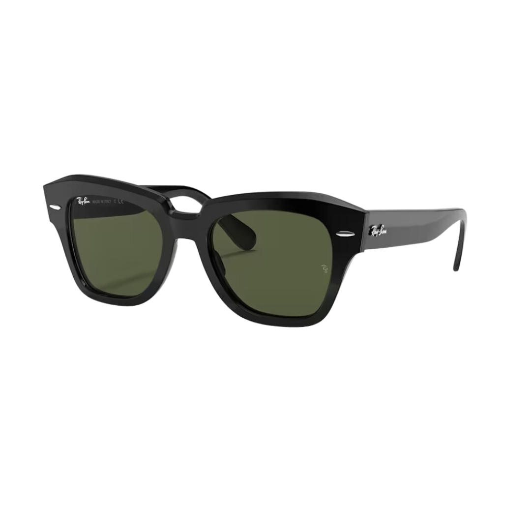 Lentes Ray-Ban STATE STREET – Negro con lentes Celeste