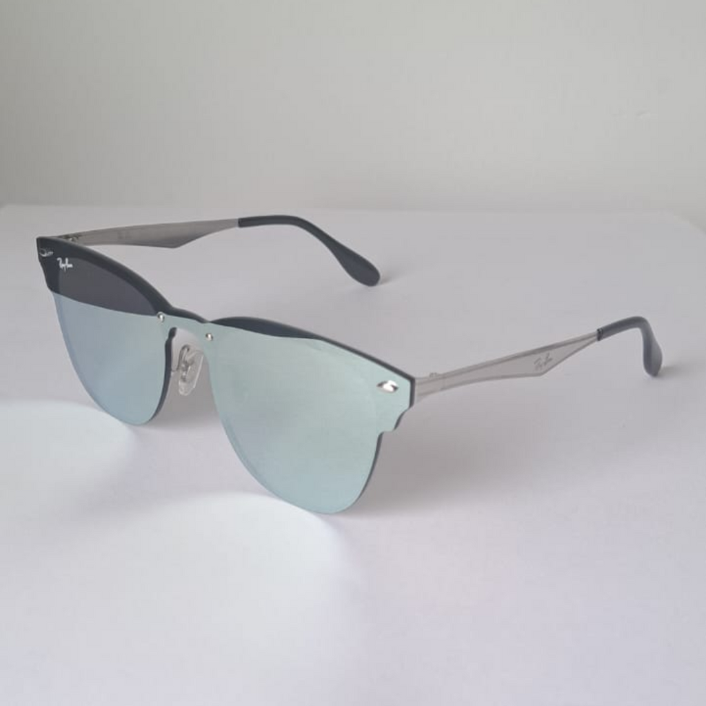 Lentes Ray-Ban Clubmaster Blaze PLATA VERDE ESPEJADO