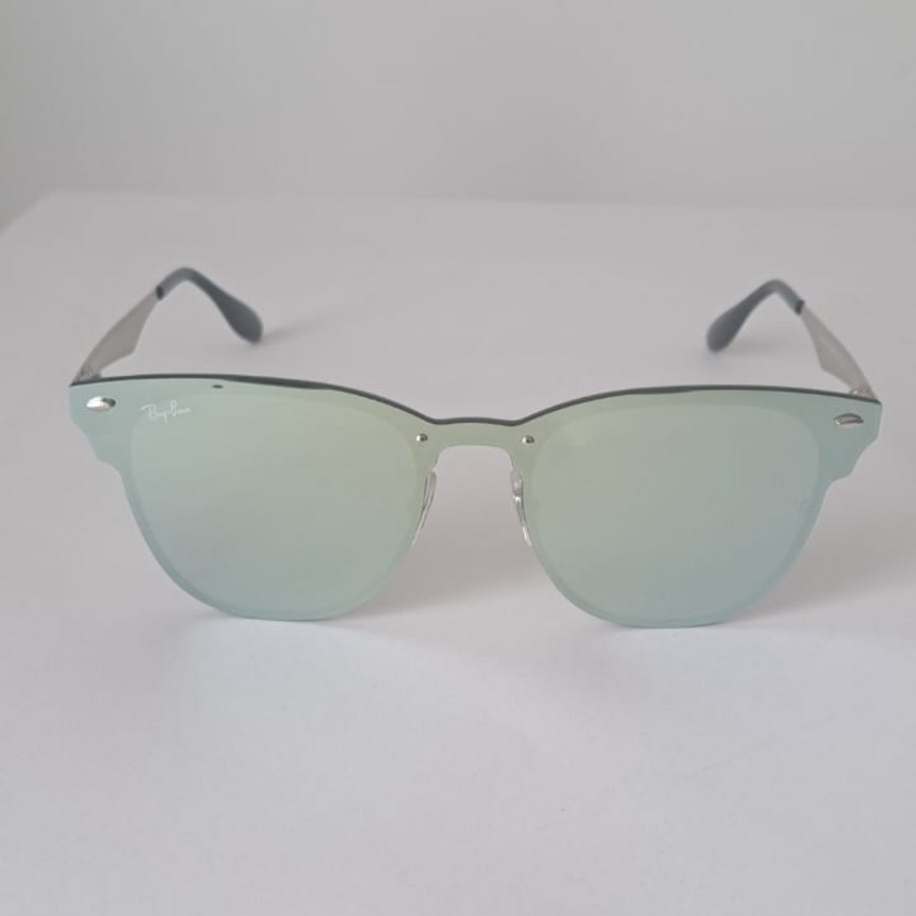 Lentes Ray-Ban Clubmaster Blaze PLATA VERDE ESPEJADO