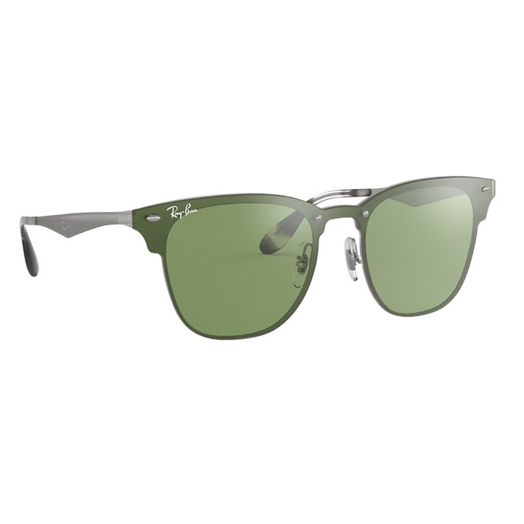 Lentes Ray-Ban Clubmaster Blaze PLATA VERDE ESPEJADO