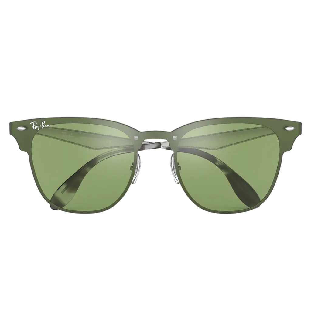 Lentes Ray-Ban Clubmaster Blaze PLATA VERDE ESPEJADO
