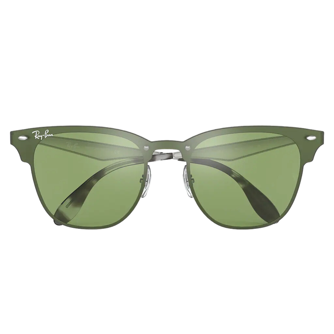 Lentes Ray-Ban Clubmaster Blaze PLATA VERDE ESPEJADO