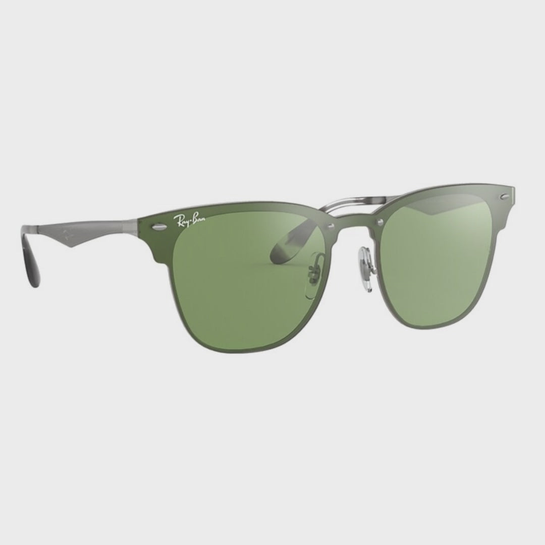 Lentes Ray-Ban Clubmaster Blaze PLATA VERDE ESPEJADO
